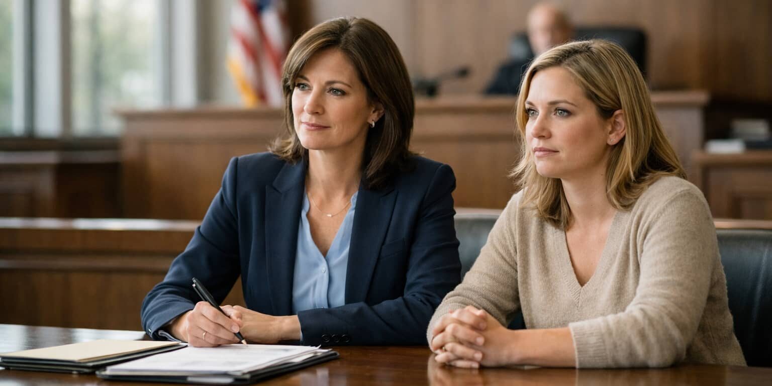 How Can I Get Full Custody of My Child Michigan child custody attorney advising parent in courtroom during full custody case hearing