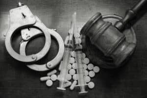 Judge's gavel with handcuffs